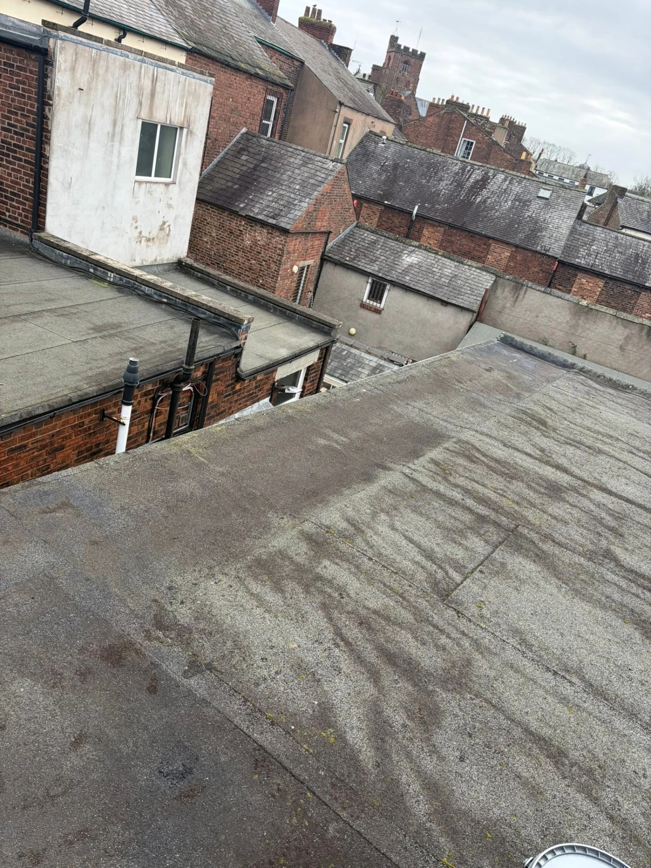 Flat roof area in its earlier condition